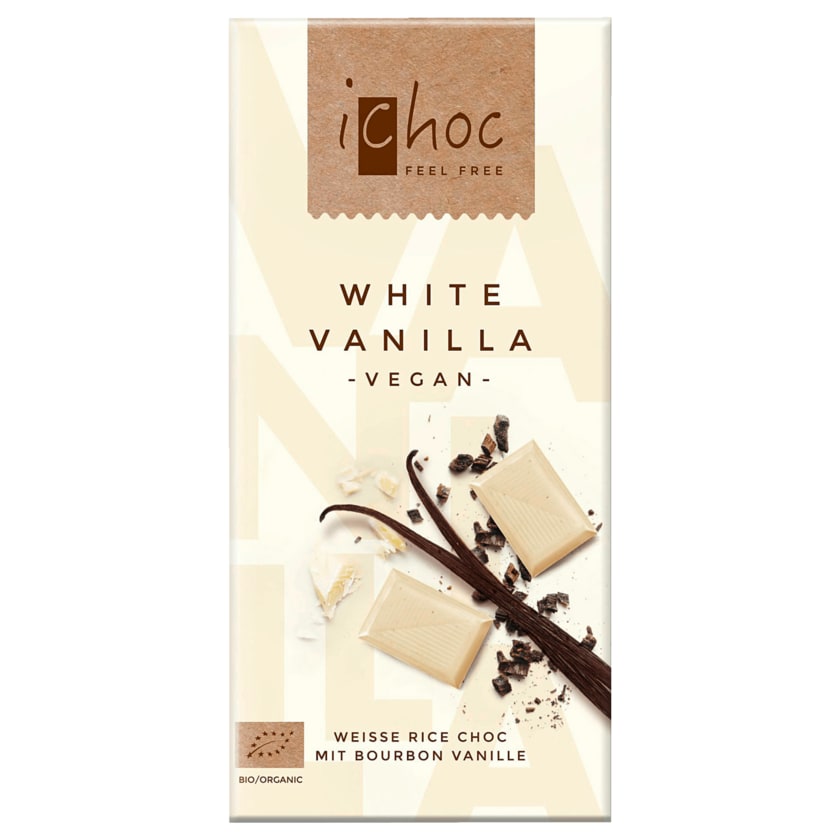 iChoc Bio Schokolade White Vanilla vegan 80g